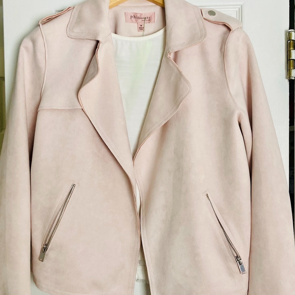 Light pink moto jacket